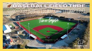 Turfing a Baseball Field Construction Timelapse | Hays High School | Mammoth Construction