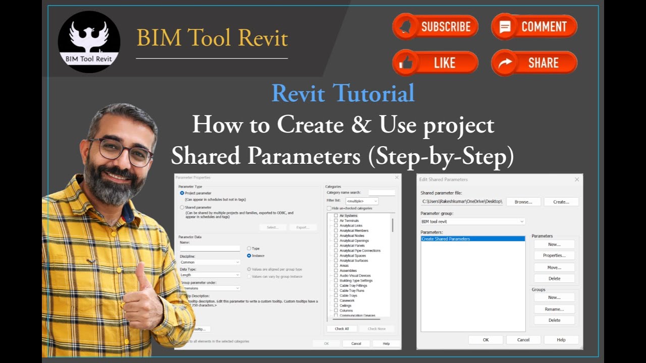 shared parameters in Revit #revit - YouTube