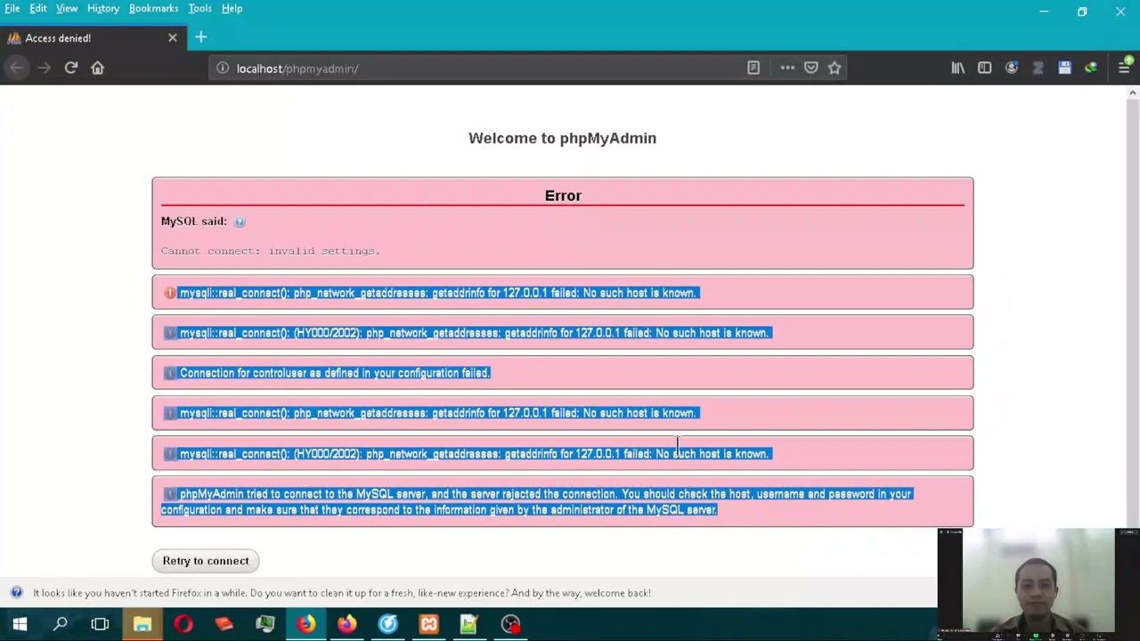 Solusi error jika port phpMyAdmin tidak sama dengan port mysql XAMPP