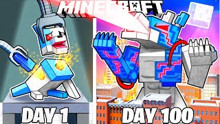 I Survived 100 Days as a ROBOT WOLF in Minecraft!