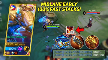 ALDOUS EARLY MIDLANE OP ROTATION! EASIEST WAY TO GET STACK FAST! ALDOUS BEST BUILD 2022 - MLBB