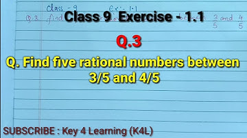Class 9 Exercise 1.1 Q.3 Find five rational Numbers between 3/5 and 4/5. #numbersystem #maths9