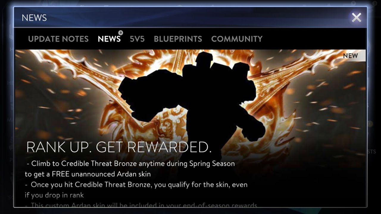 VAINGLORY NEW ARDAN SKIN REWARD | LEAK UPDATE 3.4 | flameEater