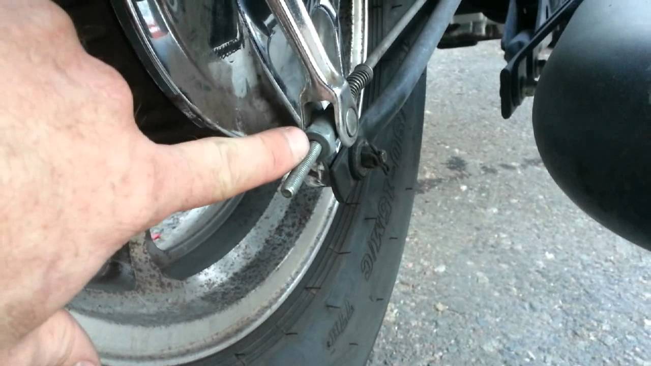 How to adjust the rear brake on a honda shadow YouTube