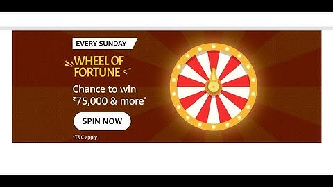 Amazon Every Sunday Wheel of Fortune Spin and Win Quiz Answers Today|6 November 2022|Daily Quiz Time
