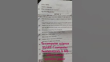 Ts-computer science styr#P-1 computer fundamentals & MS office-model question paper