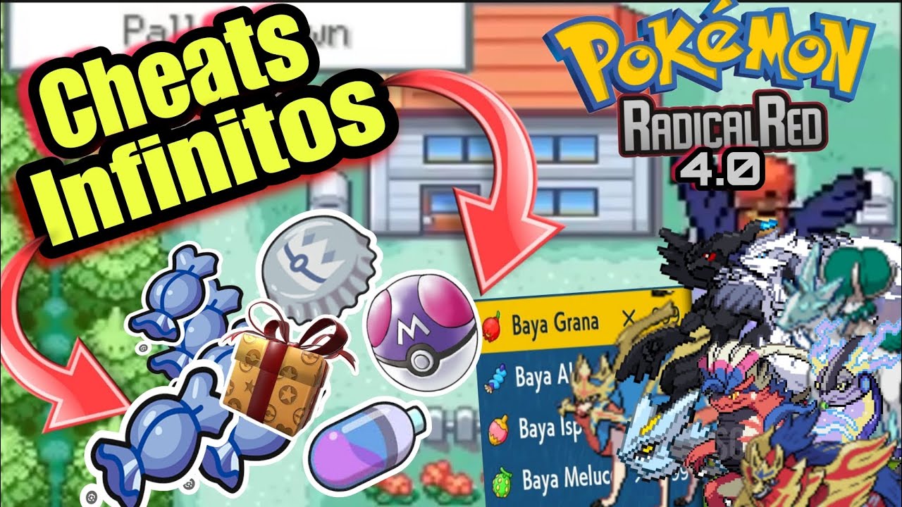 Cheat Codes [ Pokemon Radical Red 4.0 ] Rare Candy , bottle cap ,bayas ,mistery Gif y mas