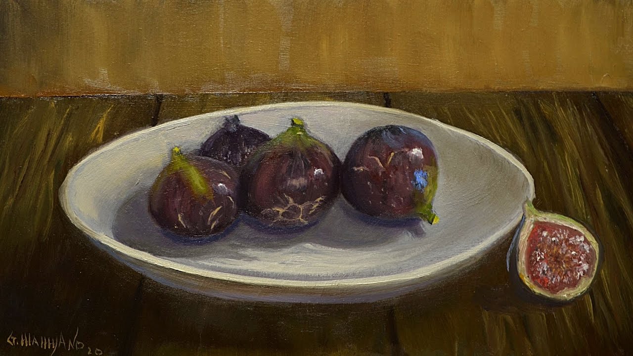 Figs on Gold Leaf, oil sticks