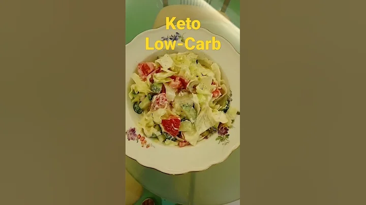 Keto Low-Carb Salad 🥗🥗🥗 lettuce 🥬, tomato 🍅, cucumber 🥒, olive 🫒 dressing mayonnaise,salt & pepper 😋