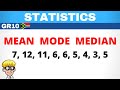 Statistics Grade 10: Mean, mode, median