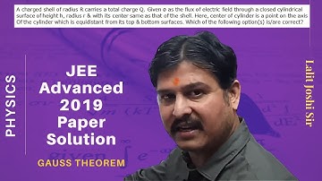JEE Advanced Paper 2019 | Gauss Theorem | Solution by Lalit Joshi Sir