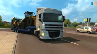 Рабочие грузовики Игры про машинки Тягач отвез бульдозер и фуру