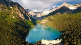 Above the Rocky Mountains - Banff in 4K Nature Relaxation Ambient Aerial Film + Music for Healing