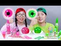 Pink Jelly VS Green Jelly Challenge DONA