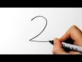 How To Turn Number 2 Into A Cartoon Duck Very Easy For Kids