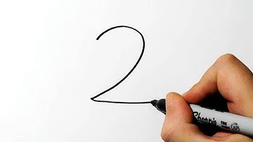How to Turn Number 2 into a Cartoon Duck - Very Easy for Kids!