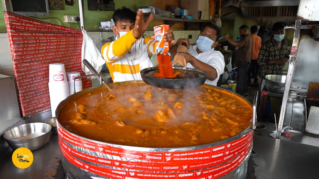 200KG Tawa Masala Chaap Making Half Plate Price 120/- Only l Jaiveer Chaap l Rohini Street Food | INDIA EAT MANIA