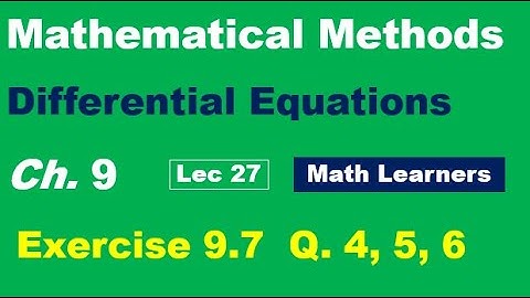 Mathematical Methods Ch 9 Lec 27 Exercise 9.7 Q 4, 5, 6. Orthogonal trajectories.
