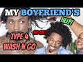 Boyfriend Does His Natural Hair | Type 4 Wash n Go