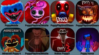 Poppy Playtime Mobile ,Poppy2 Mobile, Poppy3 Steam, Poppy 4 Steam, Poppy 4 Minecraft, Roblox Poppy3