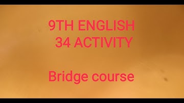9th English 34 activity | Bridge Course | Setu abhyas | Day 34