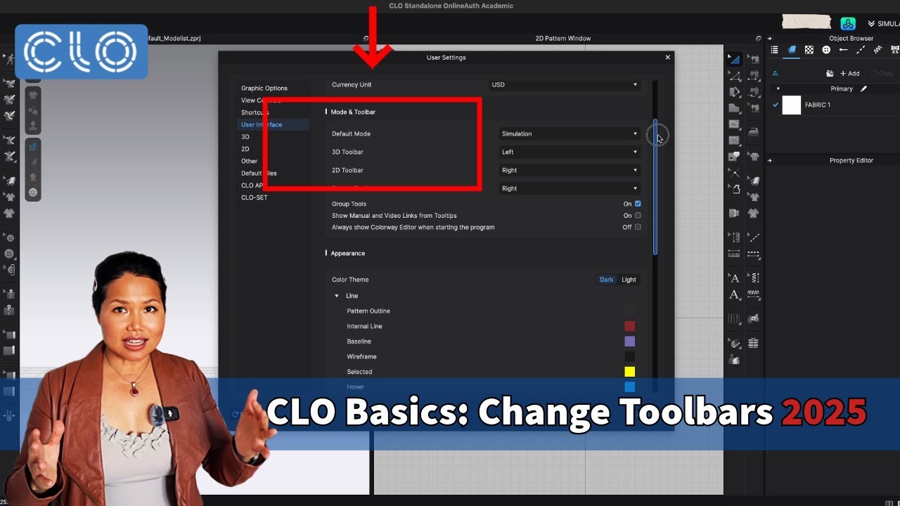 Basic CLO 3D beginners: Version 2025 How to Change CLO Toolbars Quick ...