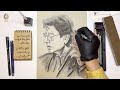 رسم محمود درويش بالفحـــم والرصـــ ـــاص خطوة بخطوة نصائح سريعة للرسم بالفحم Charcoal Drawing رسم محمود درويش بالفحـــم والرصـــ ـــاص خطوة بخطوة نصائح سريعة للرسم بالفحم Charcoal Drawing