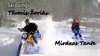 Tēvocis Žoriks un Mirdzas tante mēģina Skijoringu ar IŽ Planeta Sport