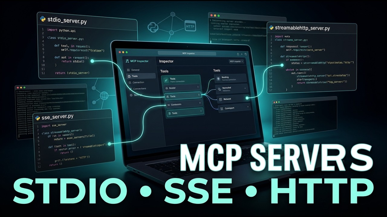 Build MCP Servers with stdio, SSE, and Streamable HTTP - YouTube