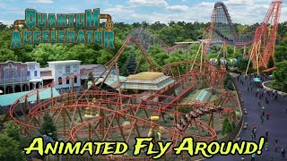 Six Flags New England Quantum Accelerator Double Launched Roller Coaster New For 2025 Fly Around!