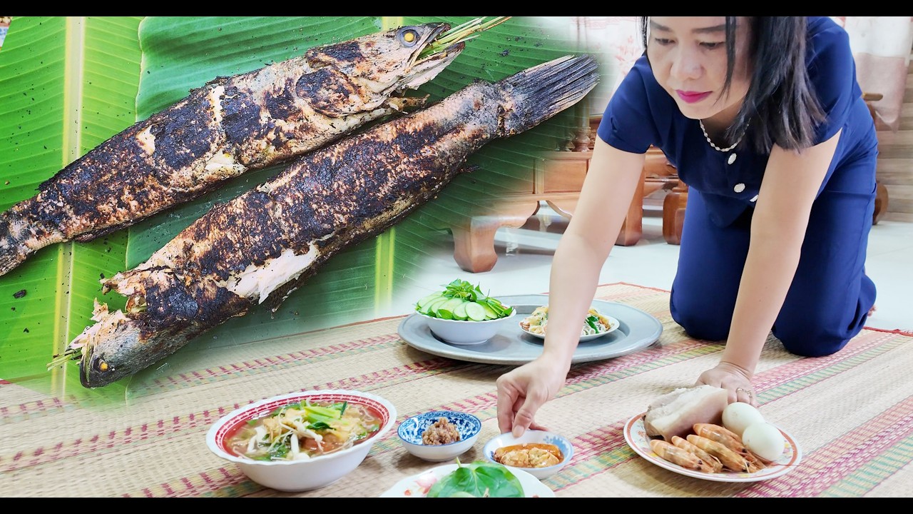 Cúng đất cá lóc nướng trui [Nam Việt]