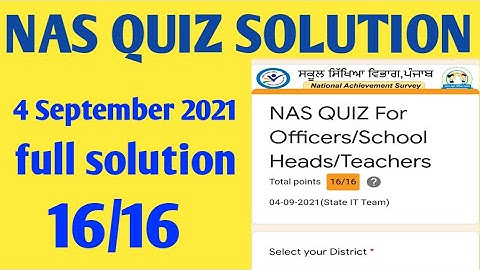 #NAS QUIZ For Officers/School Heads/Teachers, 4 September 2021 Solution