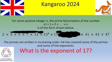Kangaroo 2024-British Mathematical Olympiad (junior) : prime factorisation