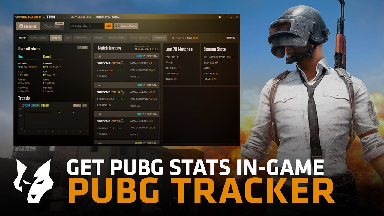 PUBG Tracker - Get PUBG stats in-game! - 