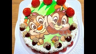 キャラケーキの作り方　チップとデール　バースデーケーキ