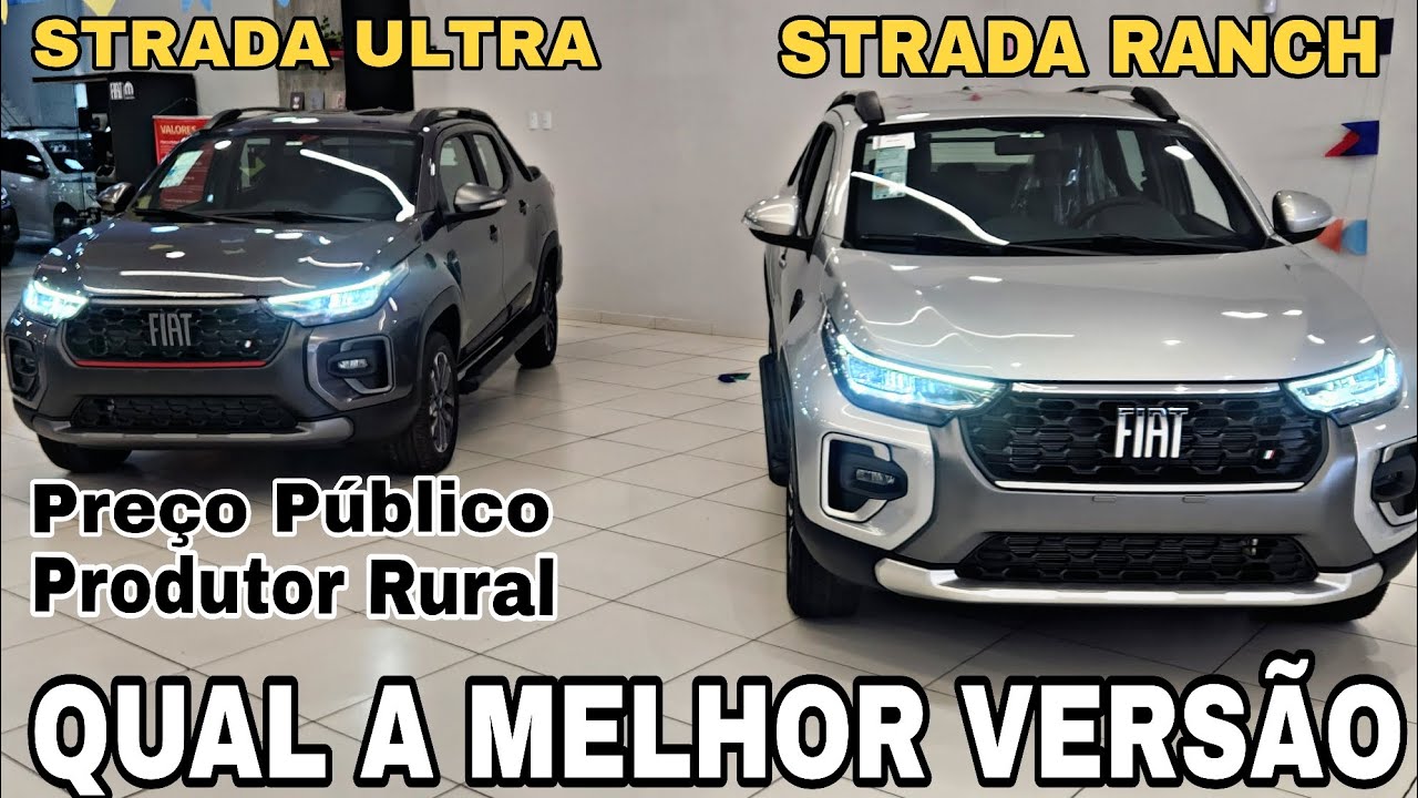 NOVA FIAT STRADA ULTRA 2025 vs NOVA FIAT STRADA RANCH 2025 | Comparativo Qual a Melhor Versão!!!