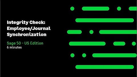 Sage 50 US - Integrity Check - Employee/Journal Synchronization Test