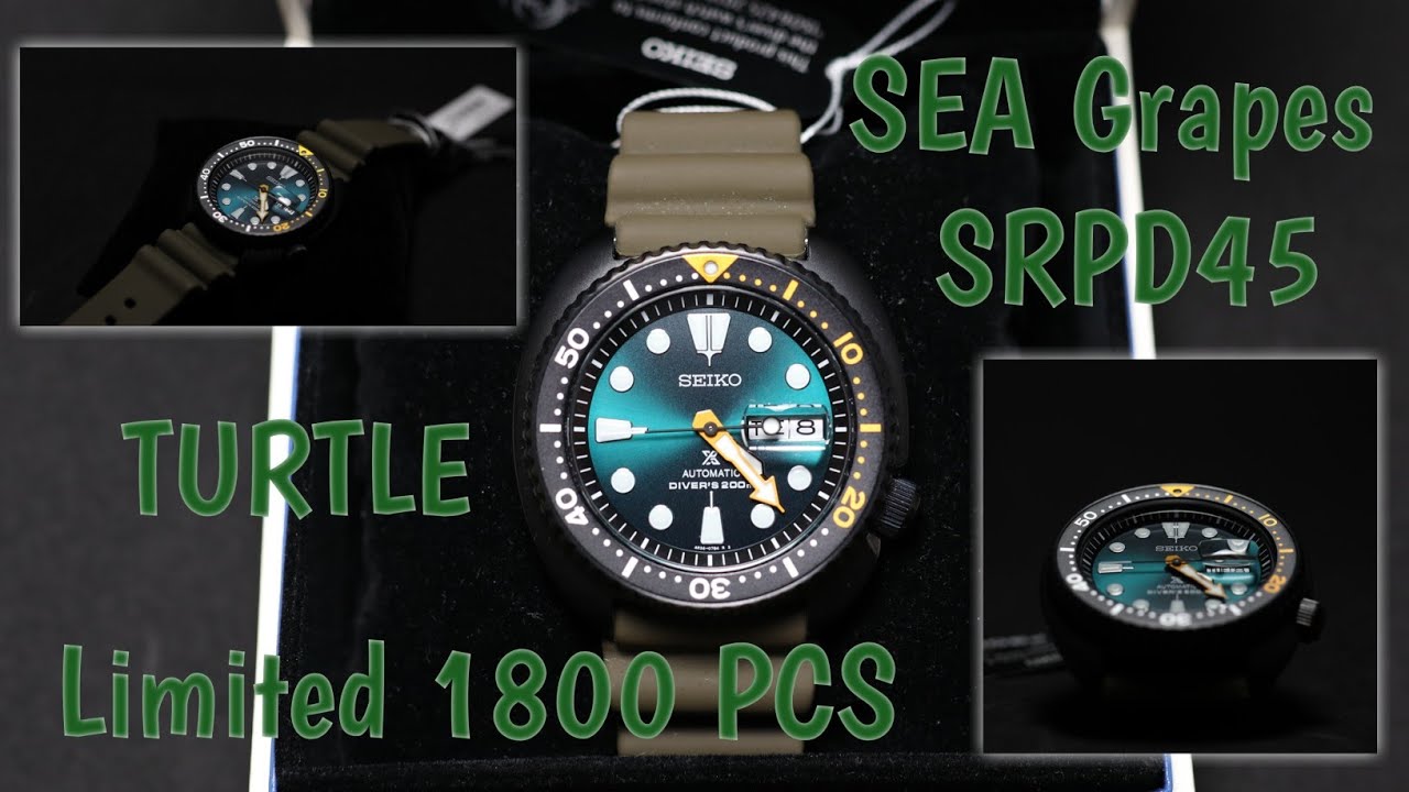 Seiko Sea Grapes Turtle SRPD45 PROSPEX Limited Edition 1800 Pieces - YouTube