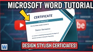 How to Design a Stylish Certificate in Microsoft Word| Full / part 4