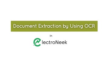 Document Extraction by using OCR in ElectroNeek