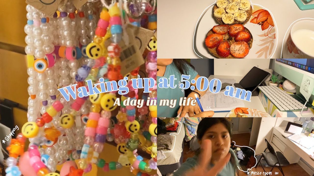 Productive day in my life waking at 5 AM: studying vlog, what I eat ...