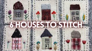 How To Make Slow Stitched Art Using Scrap Fabric  Houses  #embroidery #stitching #slowstitching