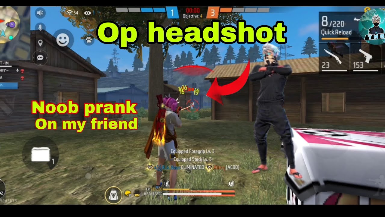 Free fire noob prank with my friend || Free fire || Op headshot || noob ...