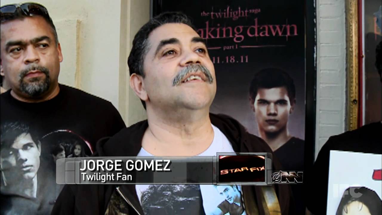 prevailing Older Hispanic Men Line Up Excitedly For 'Breaking Dawn' Premiere