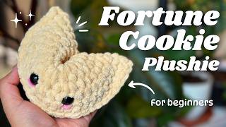 EASY NO-SEW Fortune Cookie Plushie Tutorial for Beginners - Step-by-step #beginnercrochet #amigurumi