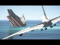 Gigantic Aircraft 'a380' Emergency Landing at 'Sinking' Fighter Ship | GTA 5