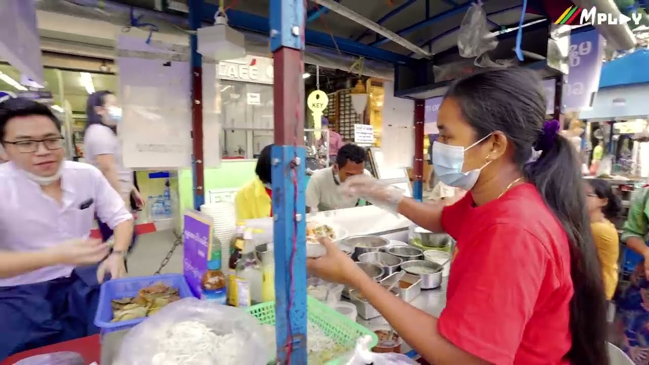 Street Food  in Hledan Street Markets - Yangon, Myanmar / လှည်းတန်းမှာ ကံမကုန်ရင် ပြန်ဆုံကြမယ်။