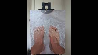 painting feet under water