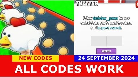 *NEW CODES* Egg Farm Tycoon ROBLOX | ALL CODES | SEPTEMBER 24, 2024