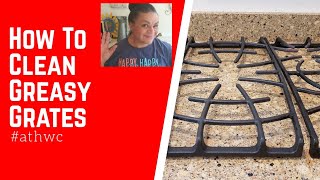 How to Clean Greasy Stovetop Burner Grates! Comes Off Like Butter! Super Gross! Cleaning Series